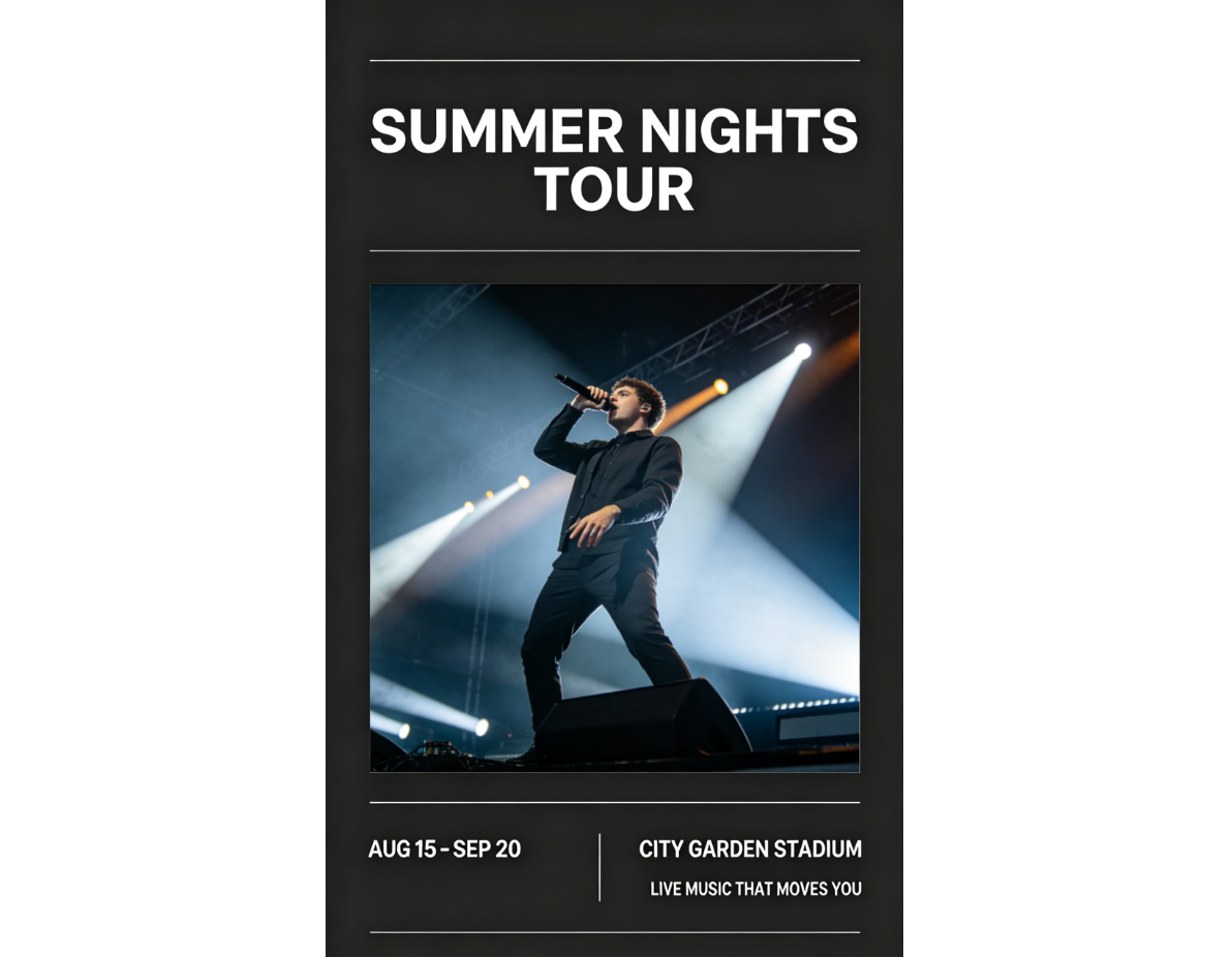 Tour poster design idea: Photo-centric tour posters