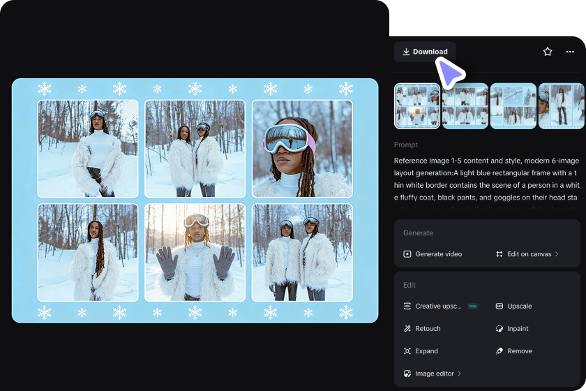 preview and download your finished photo grid
