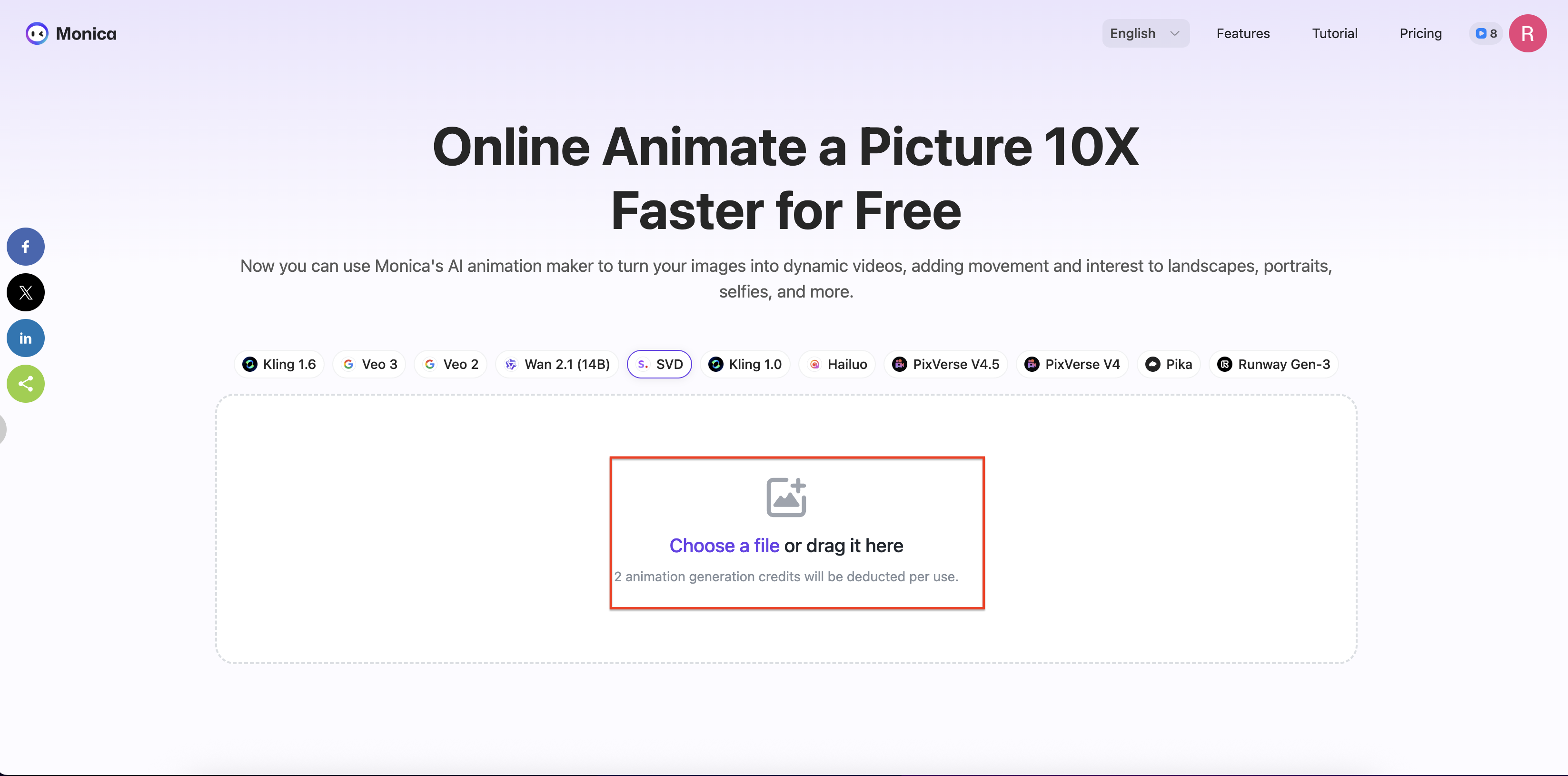 Upload image & animate picture