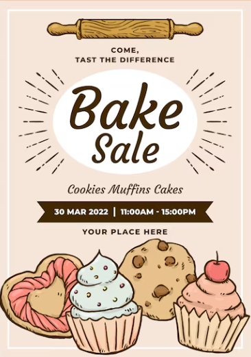 Classic hand-drawn bake sale poster