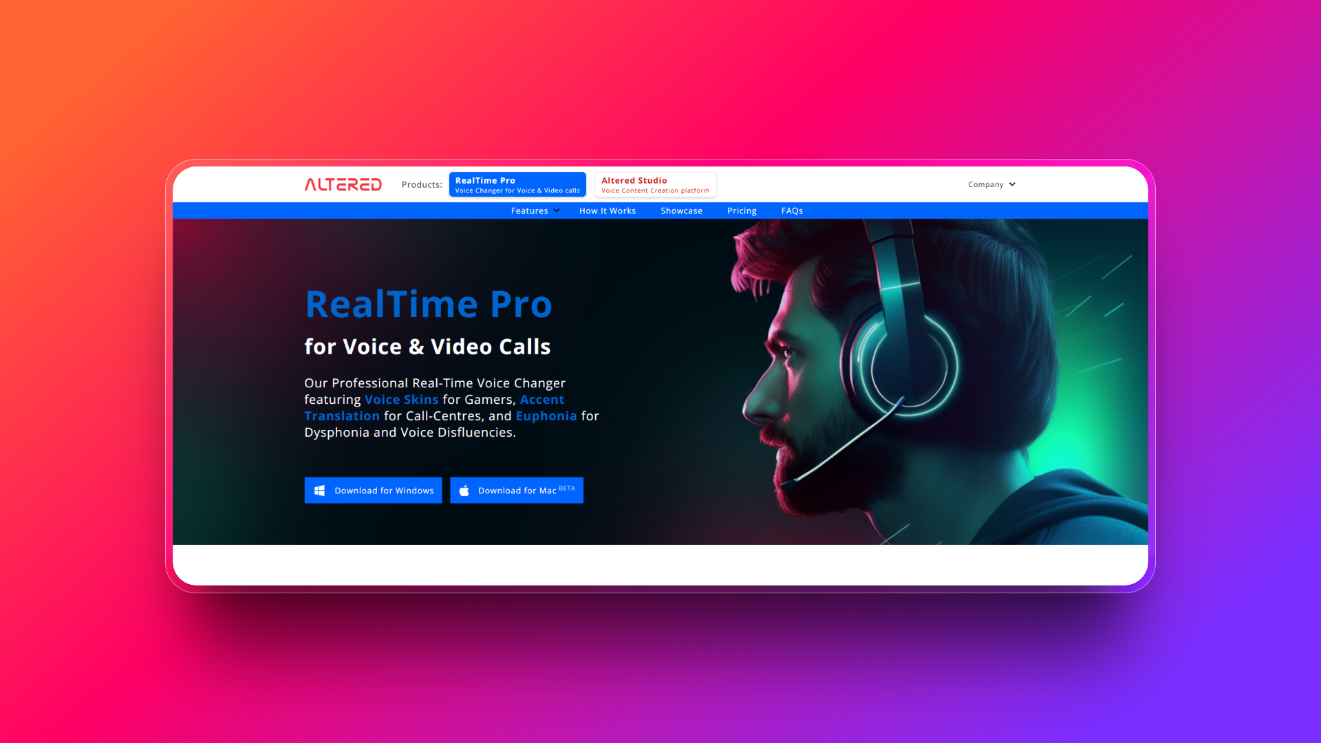 Modificatore vocale in tempo reale di Altered.ai