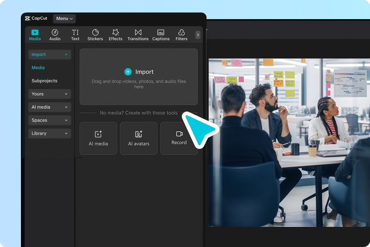 Sube video con CapCut