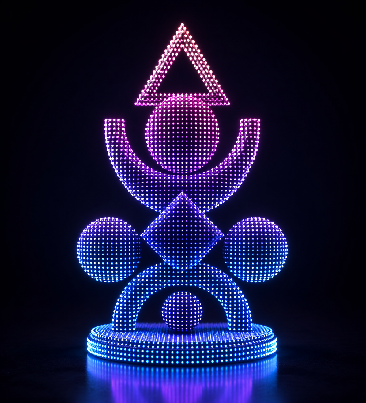 Dreamina Textkunstgenerator Prompt Beispiel 5: Punktmatrix-Skulptur