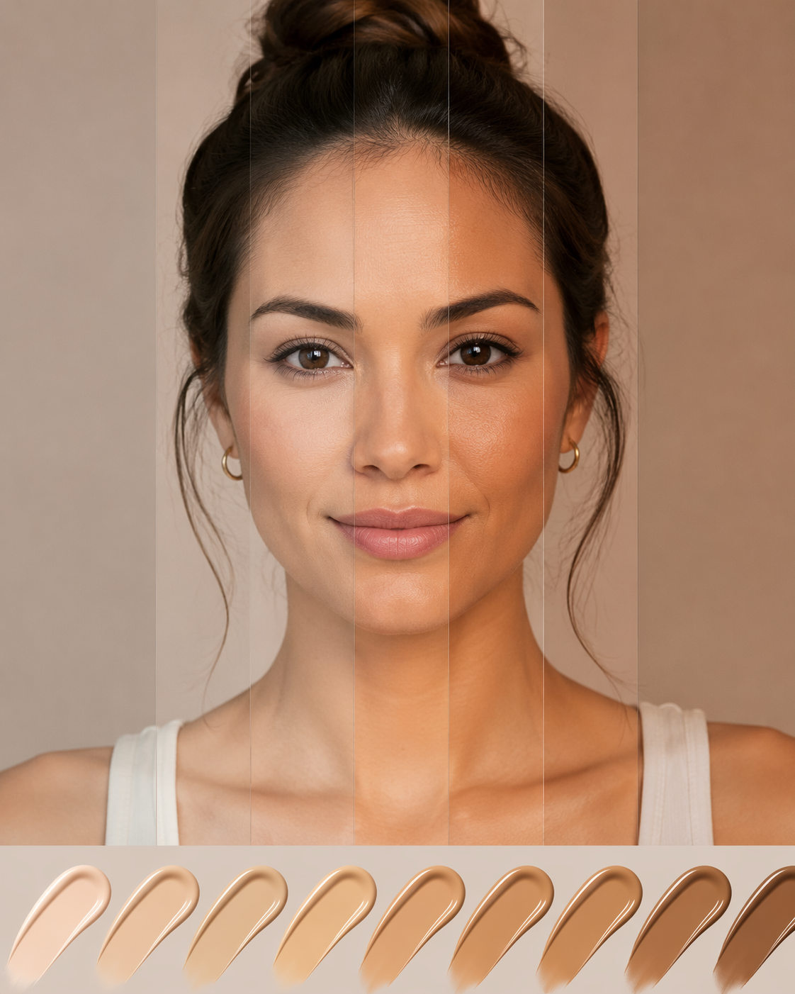 Dreamina virtuelle Stiftung versuchen auf Prompt Beispiel 2: Dewy Foundation Beauty Portrait
