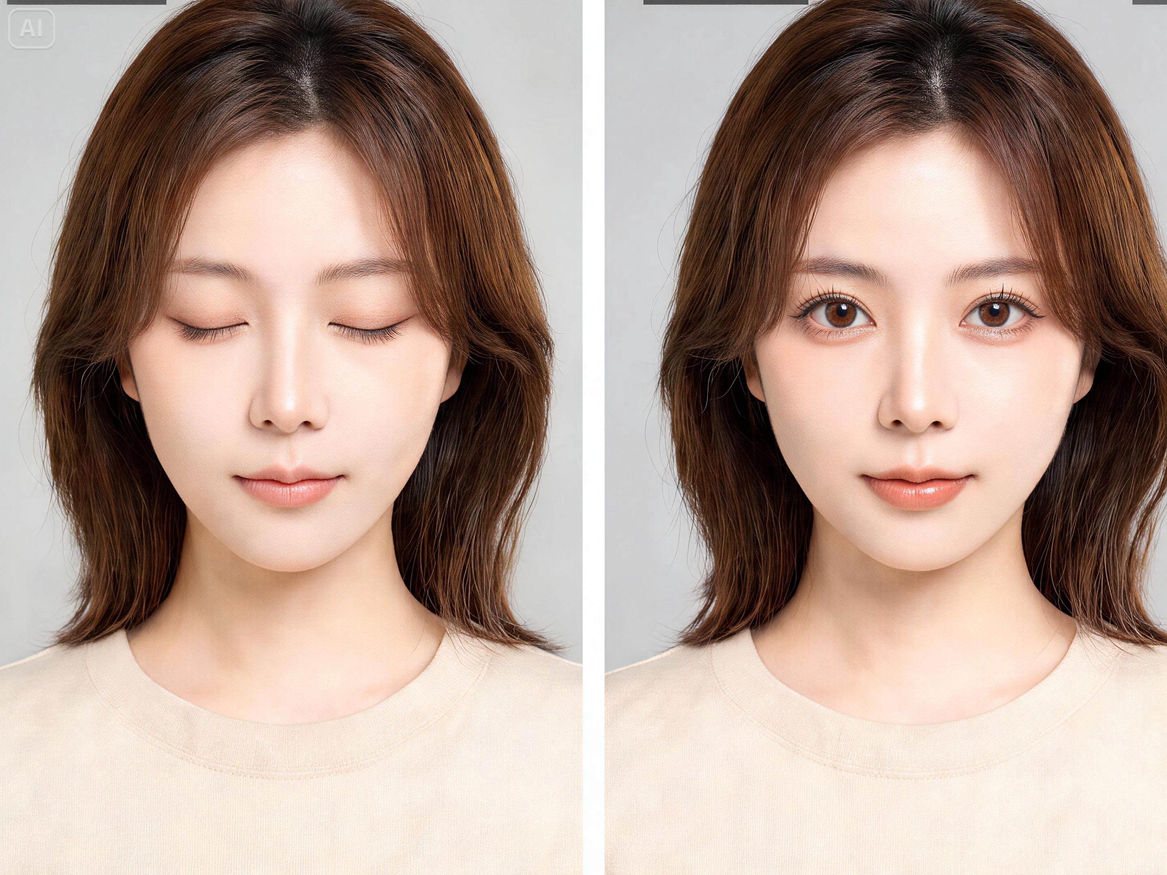 Aviso para abrir los ojos cerrados en un retrato