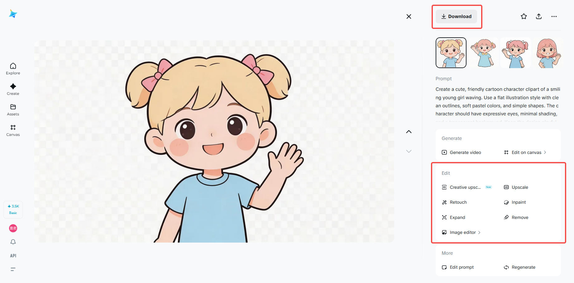 Vorschau, Verfeinerung und Download Ihres Cliparts