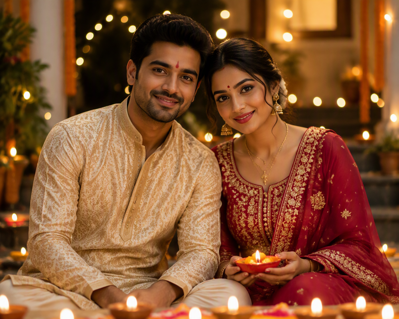 Gemini Couple Diwali AI Photo Editing Prompts