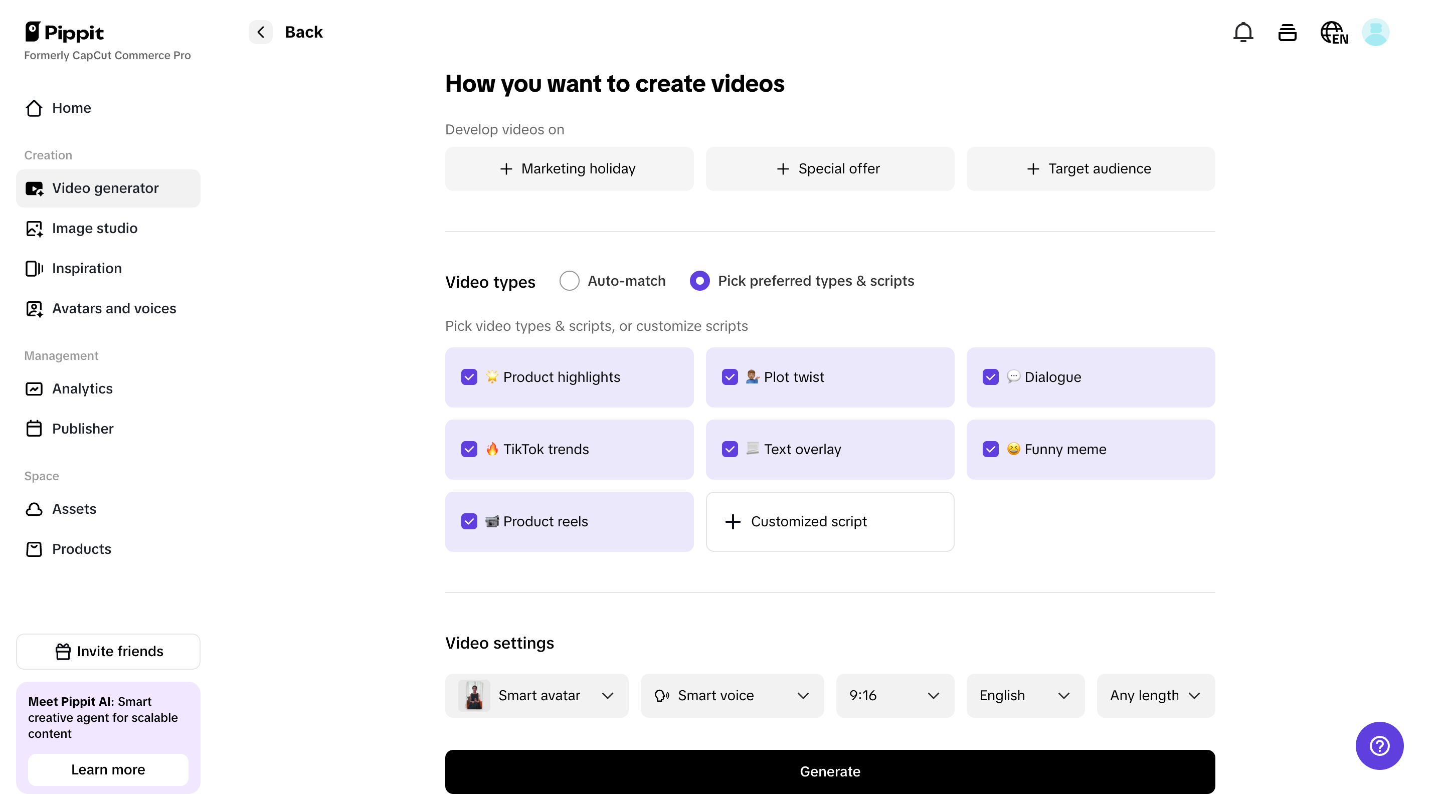 Adjust video settings