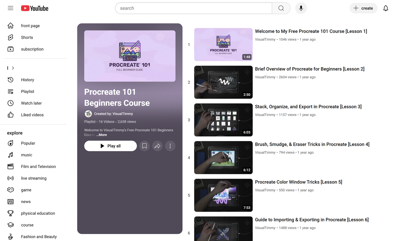 Ένα σεμινάριο YouTube Procreate για αρχάριους