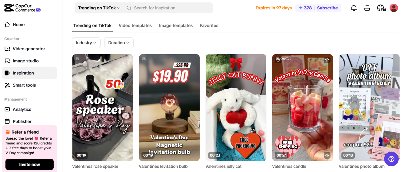Pippit shows trending Valentine’s Day products, ideal for budget-friendly businesses selling viral items.