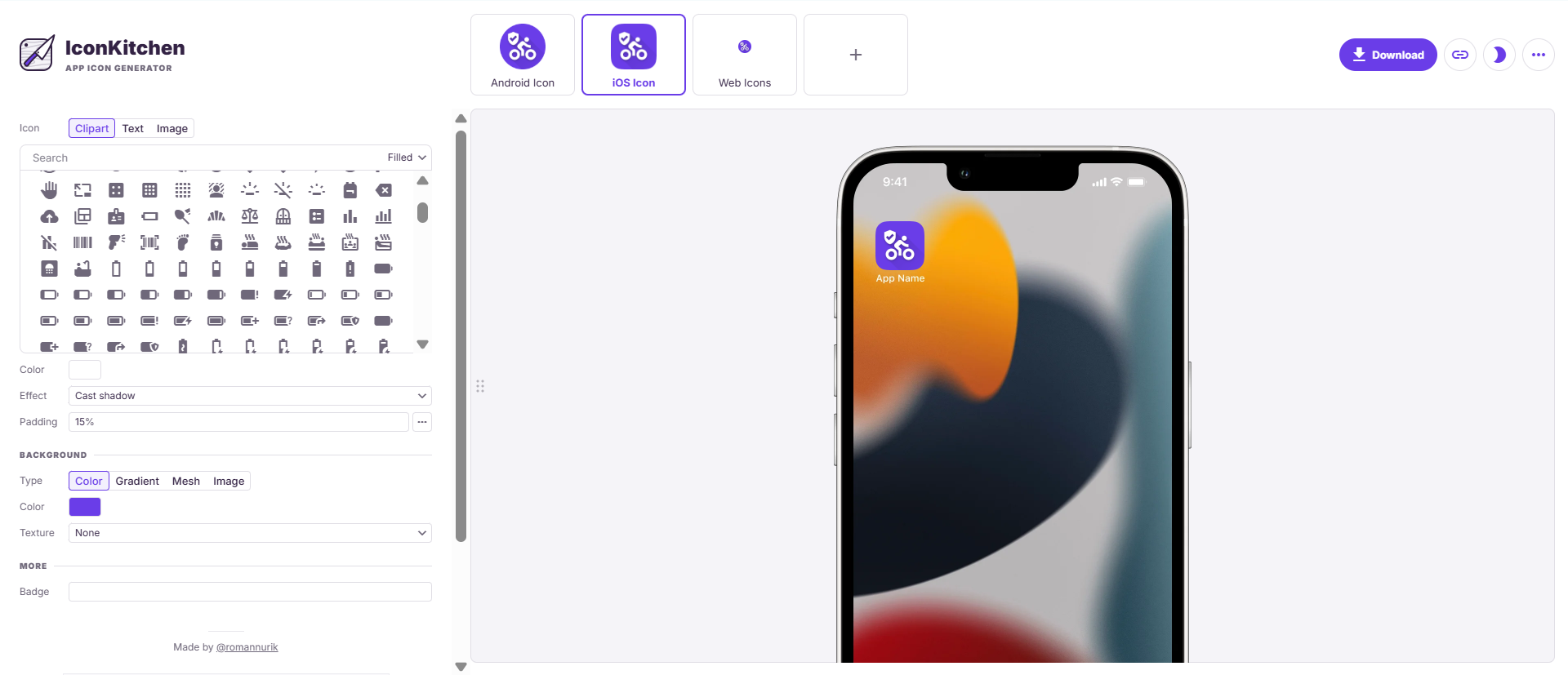 Apple Icon Design mit Icon Kitchen