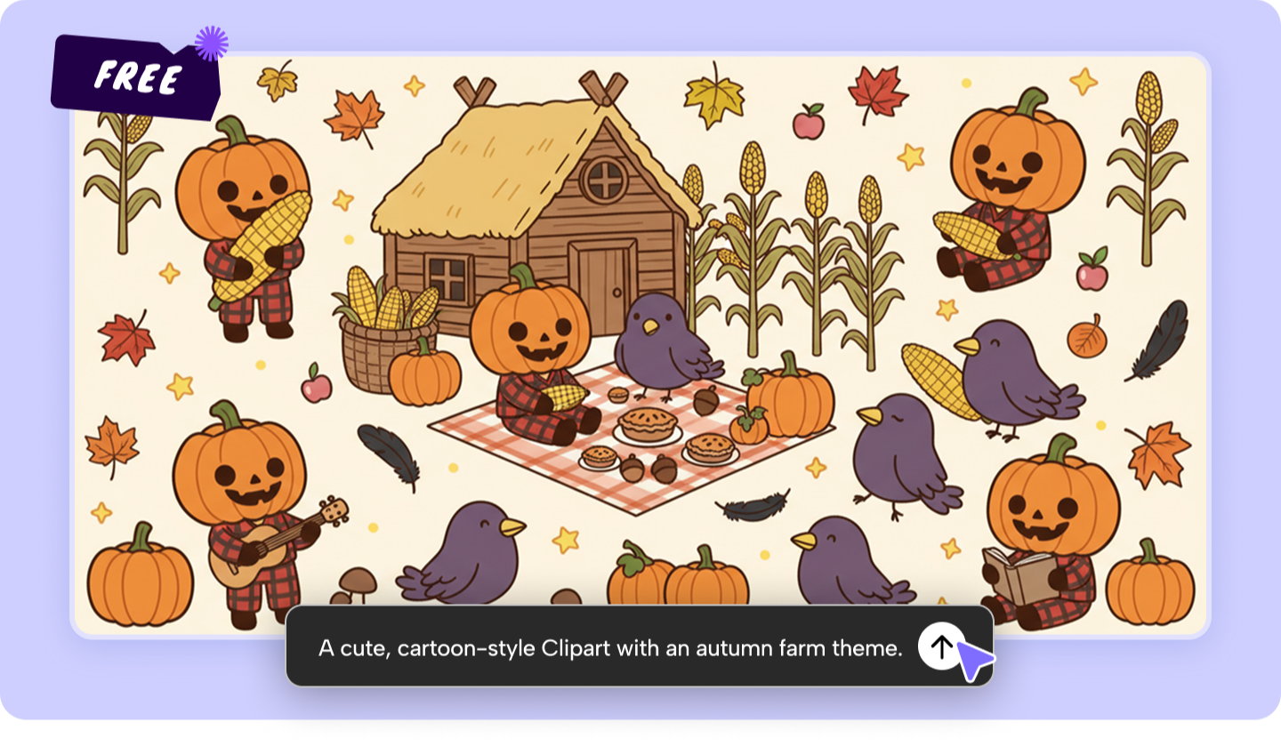 Kostenloser Clipart-Generator: Gestalten Sie stilvolle Cliparts in Sekunden