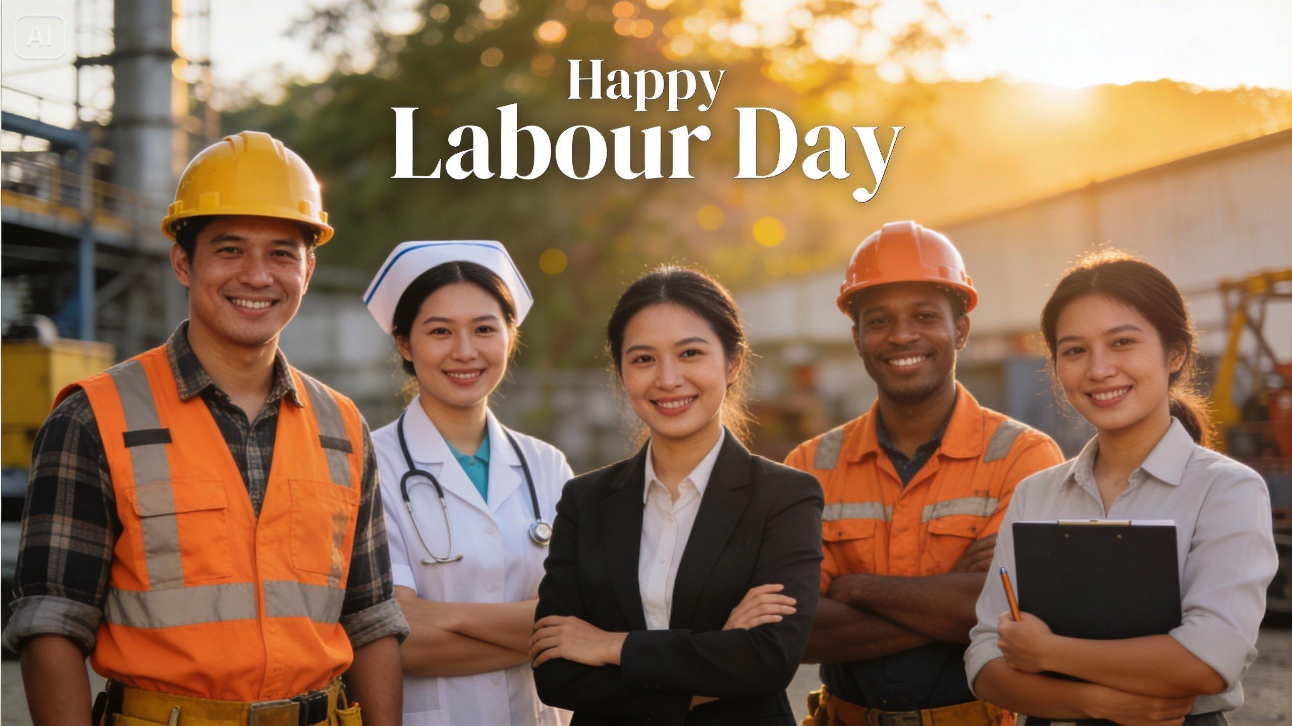 Quy trình làm việc từ ảnh đến thiệp cho thiệp chúc mừng Ngày Lao động