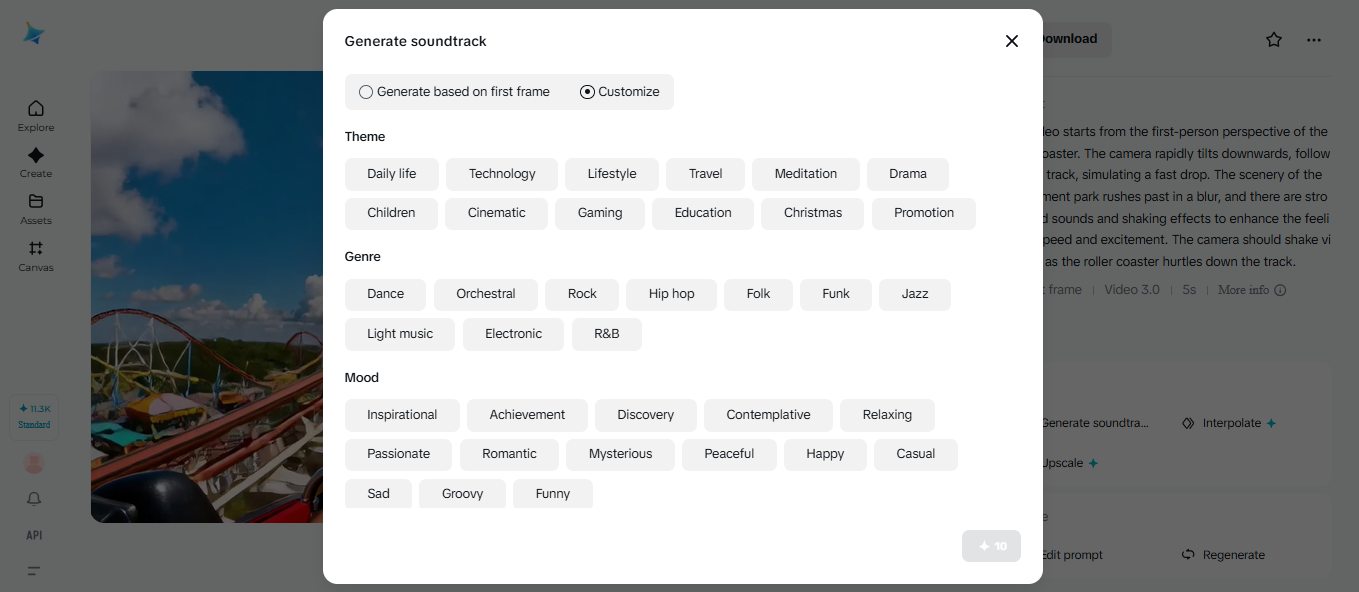 Generate soundtrack