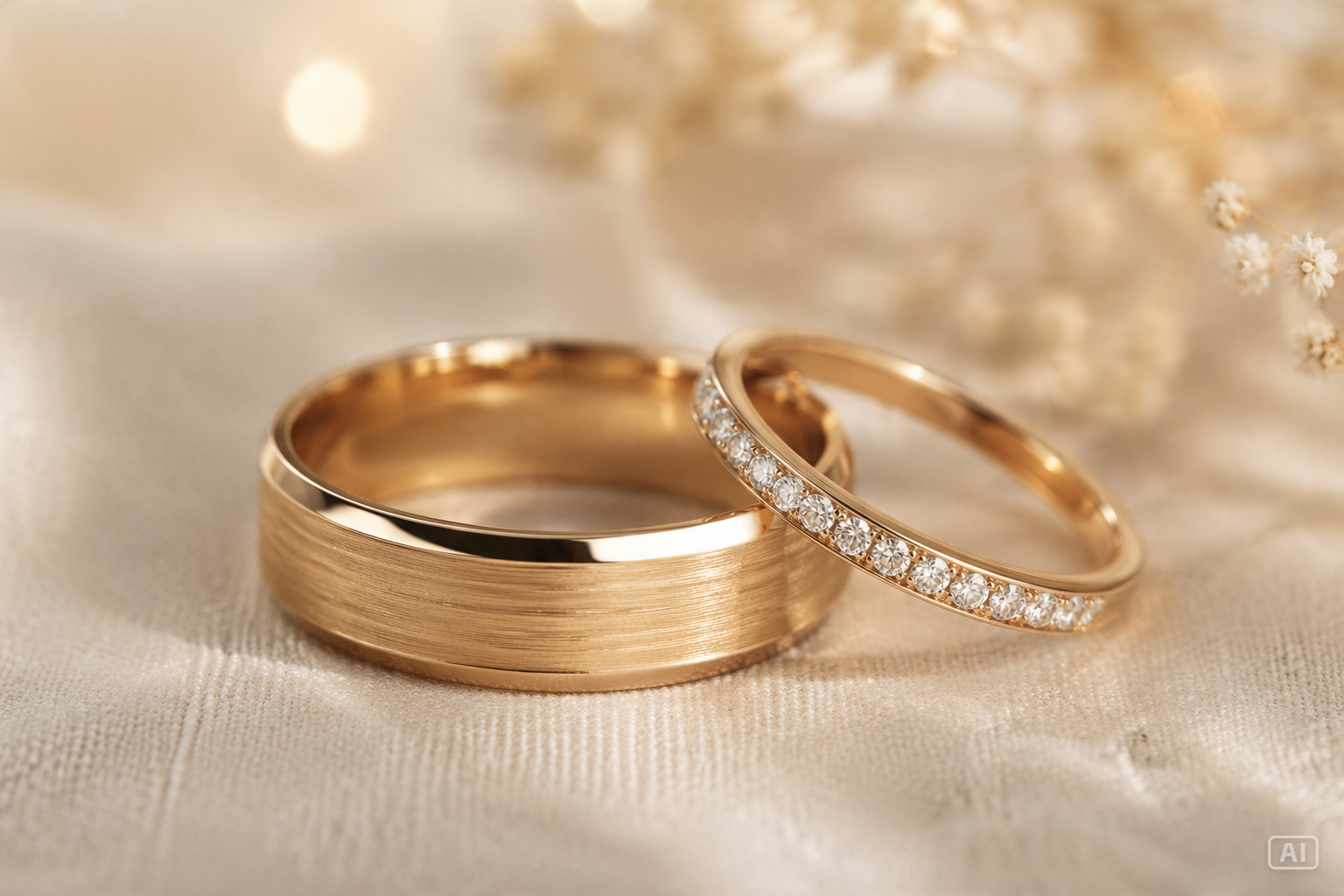 Wedding rings close-up image generated by Pippit