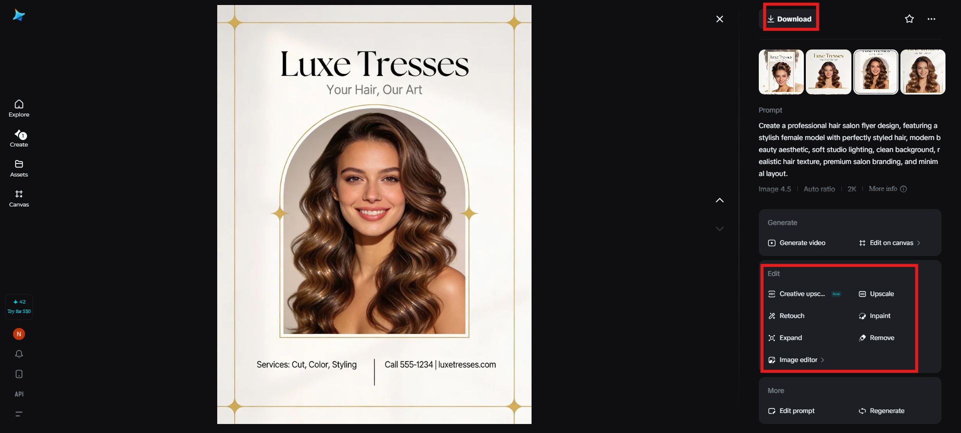 Laden Sie den letzten Schönheitssalon-Flyer herunter