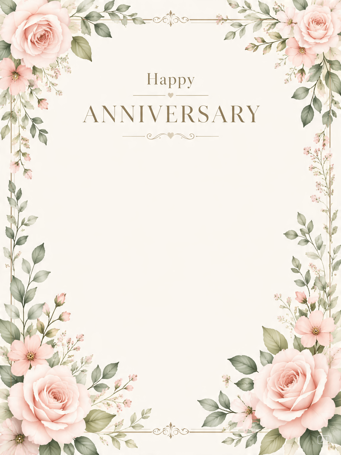 Elegant floral anniversary card generated by Pippit