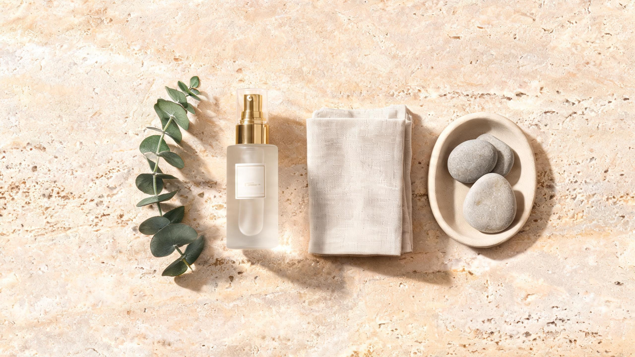 Minimalist product flat lay