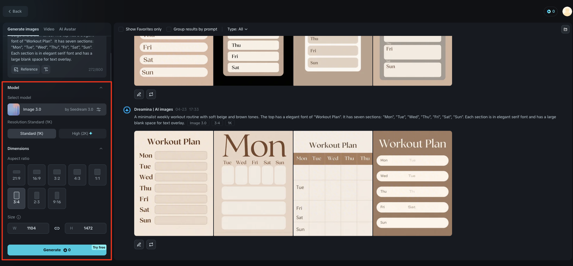 Generate your free exercise plans