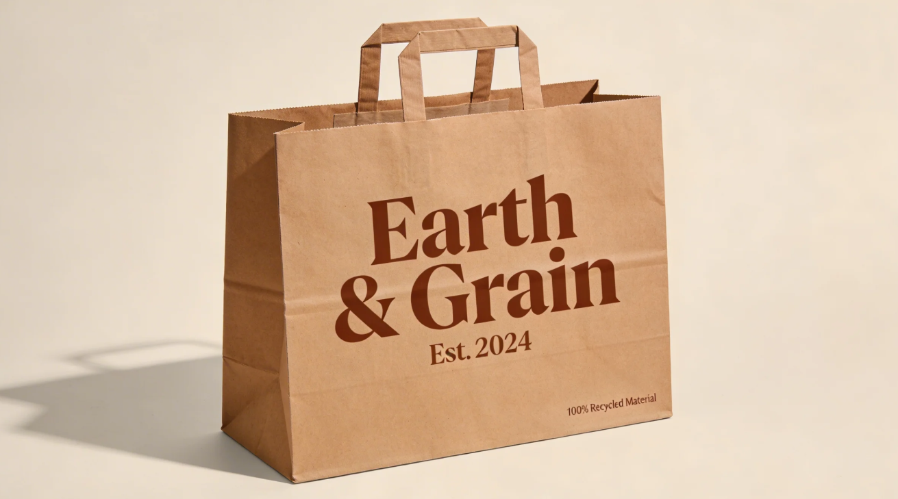 Brown paper bag mockup image