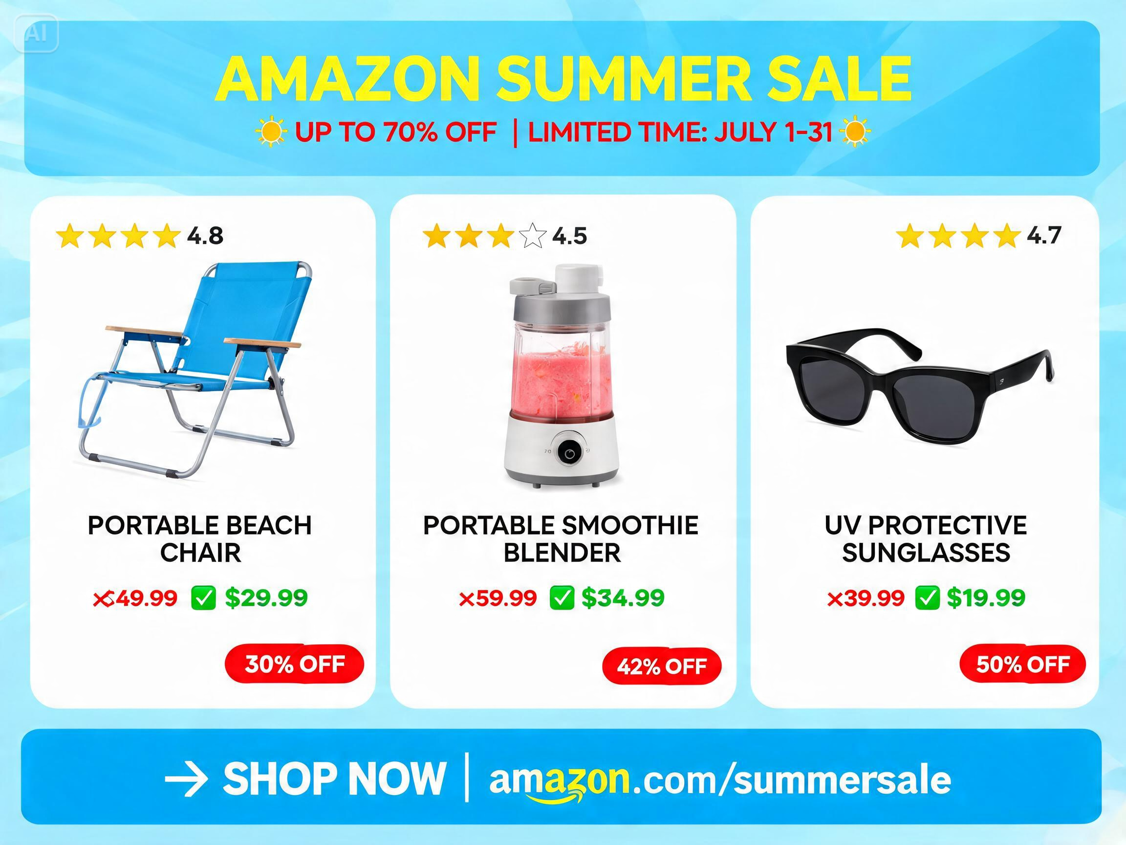 Prompt for an Amazon-style product sale poster