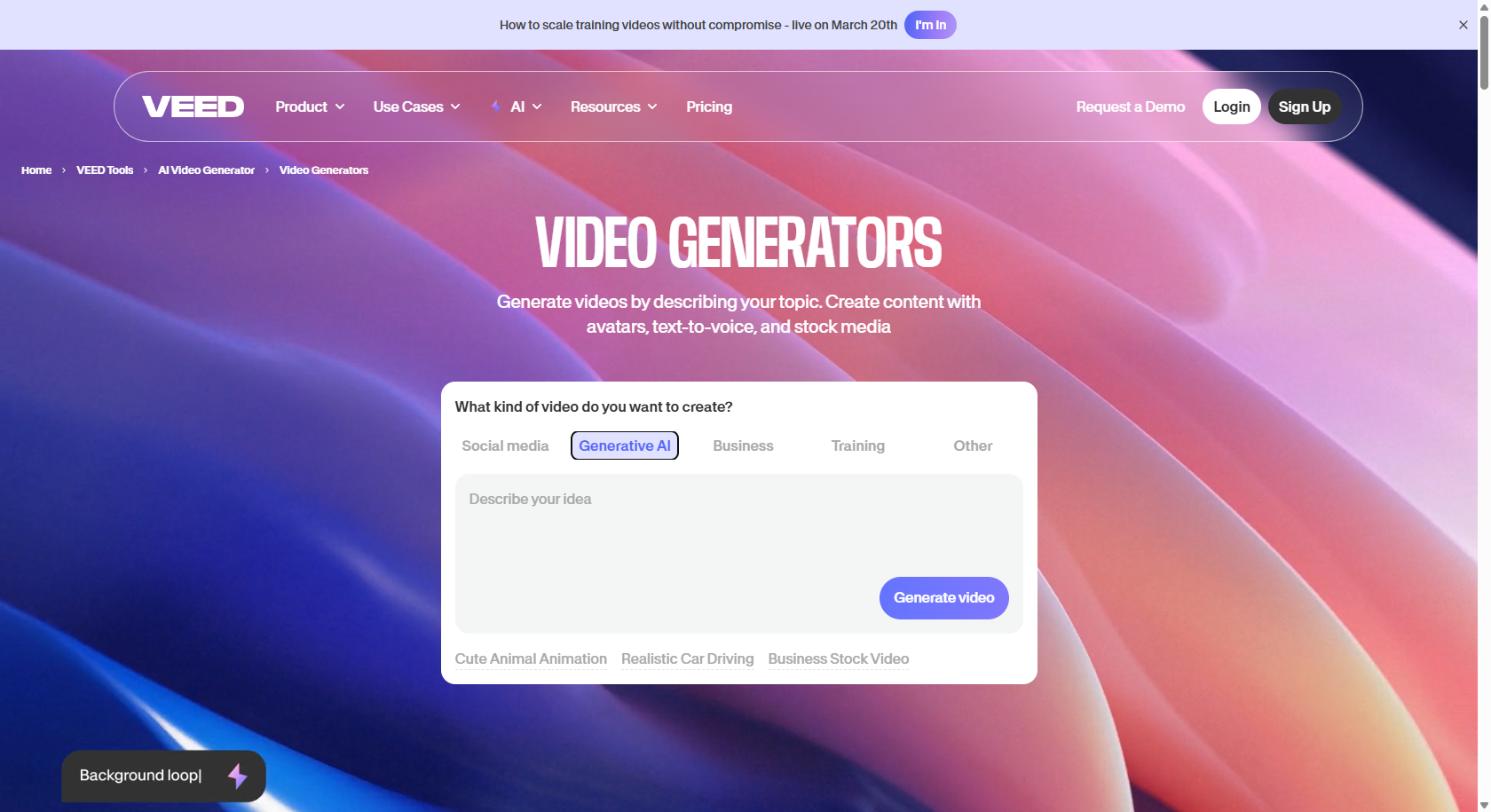 VEED.IO arayüzü