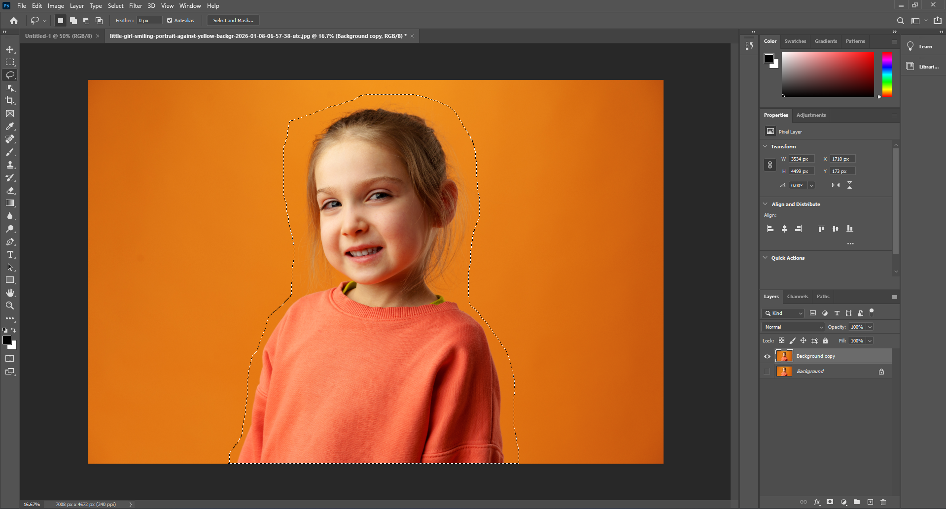 Eliminar el fondo de la imagen en Photoshop