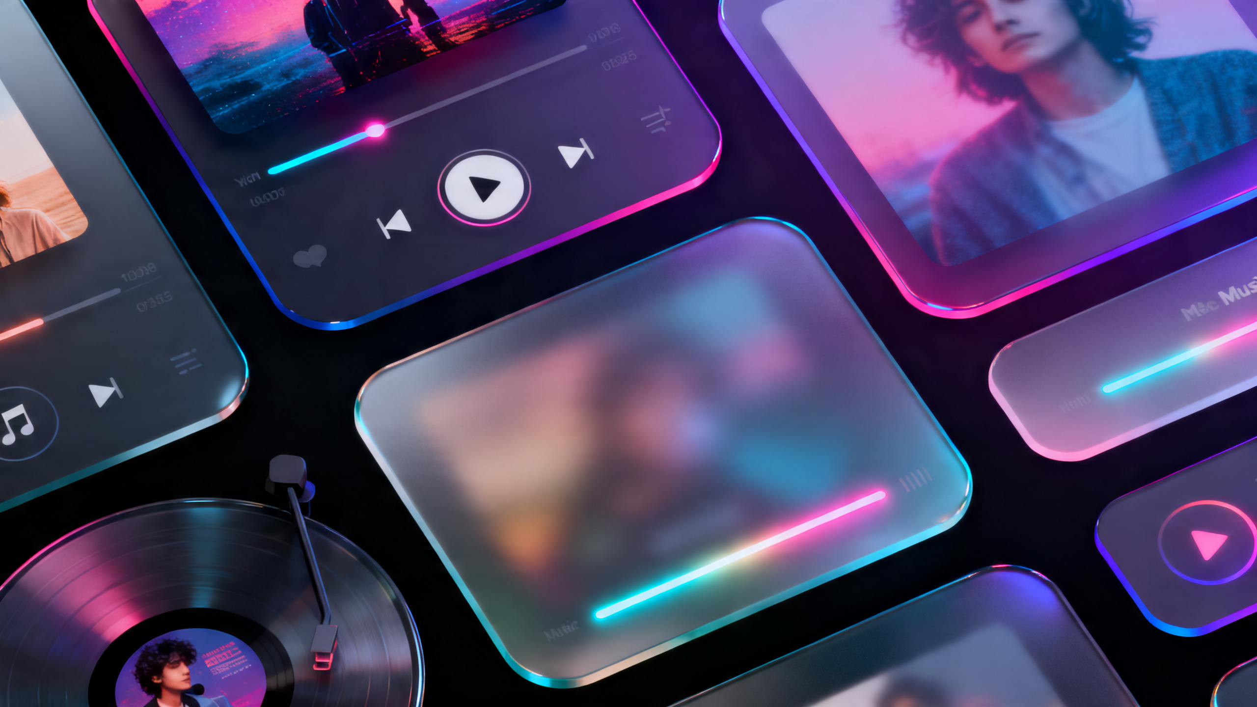 Prompt for music streaming glass UI player