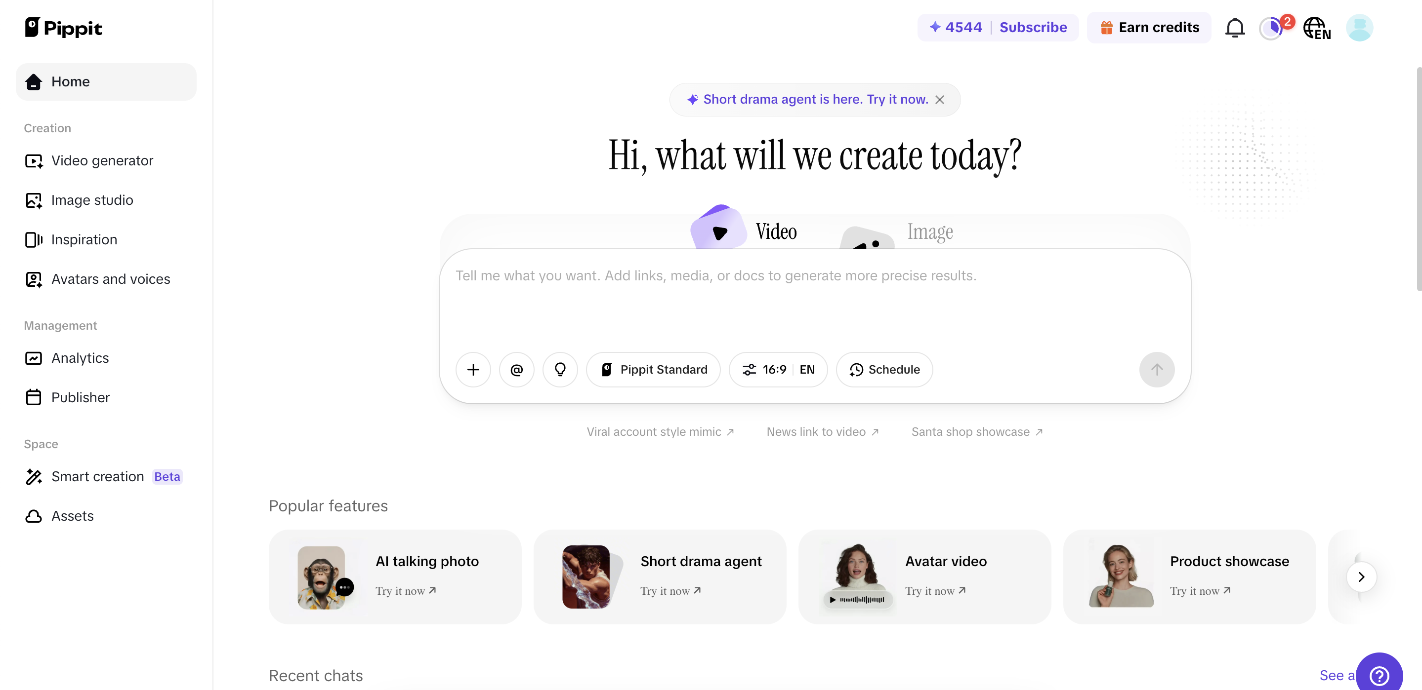 Pippit home page