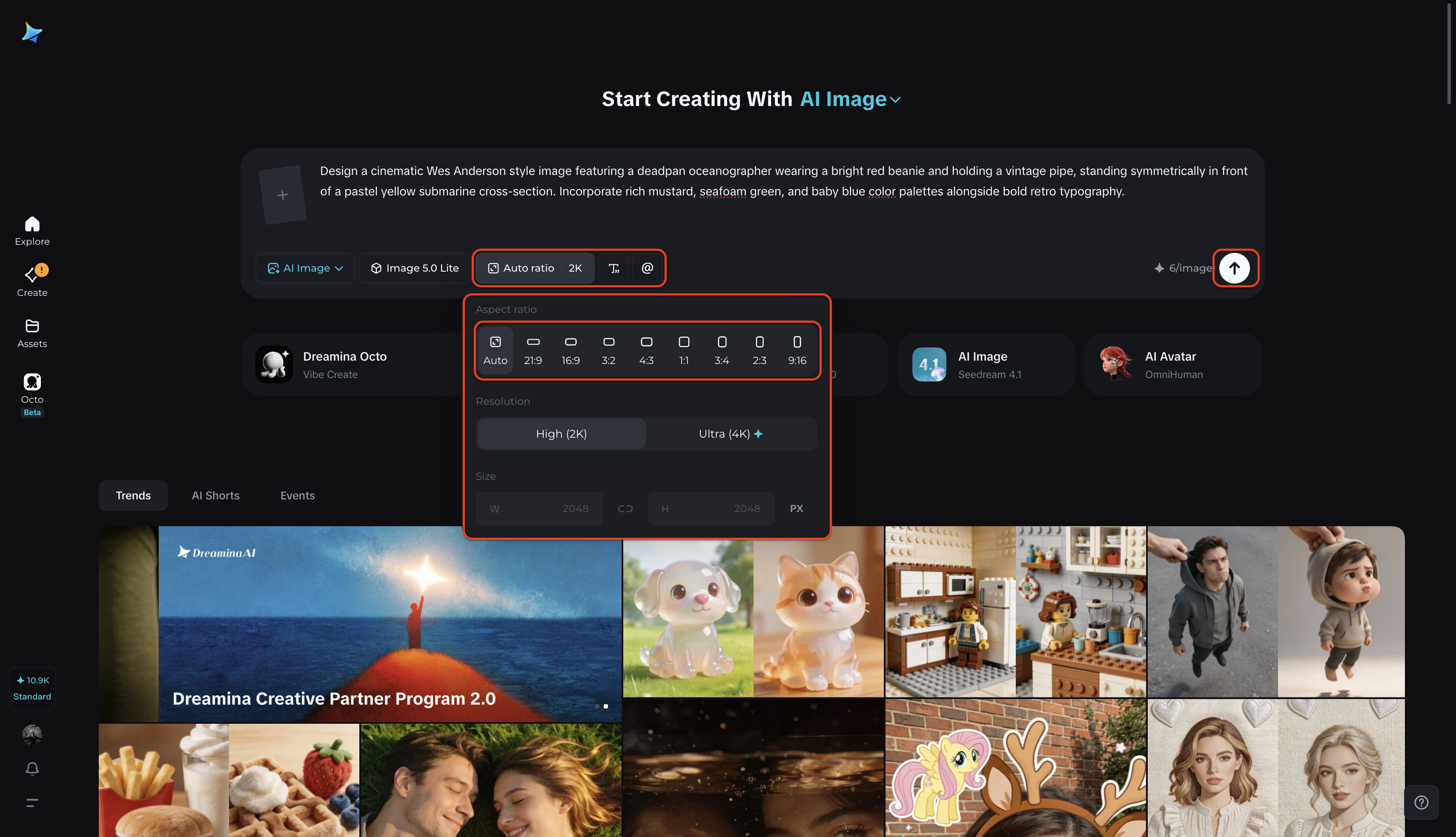 Adjust settings and generate