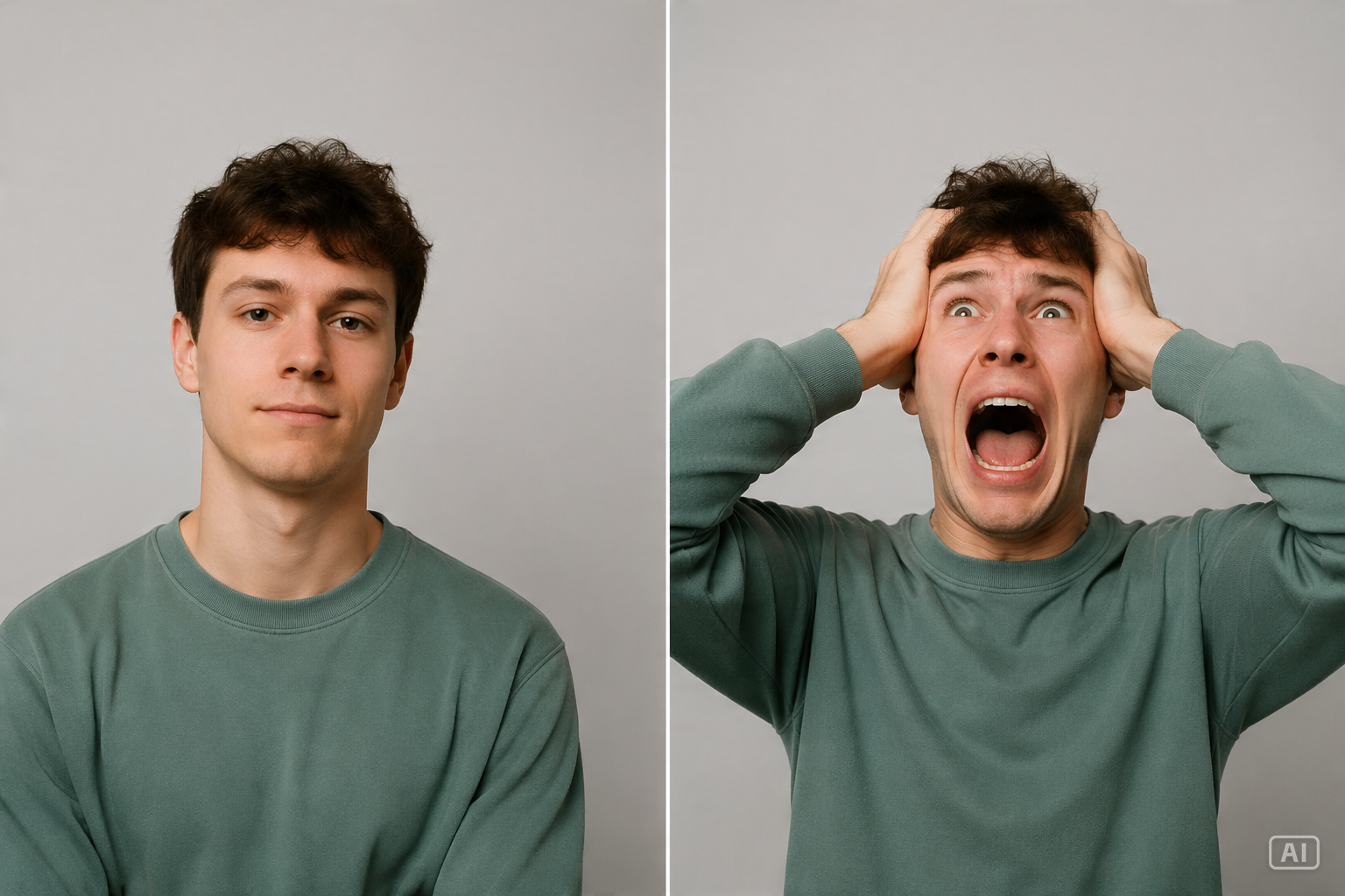 Two-panel reaction meme template generated by Pippit
