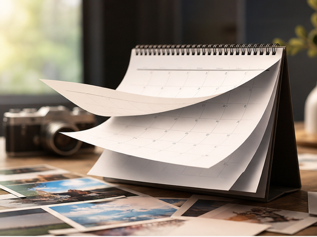 iCal CapCut Template prompt Beispiel 1 - Flipping Kalender intro