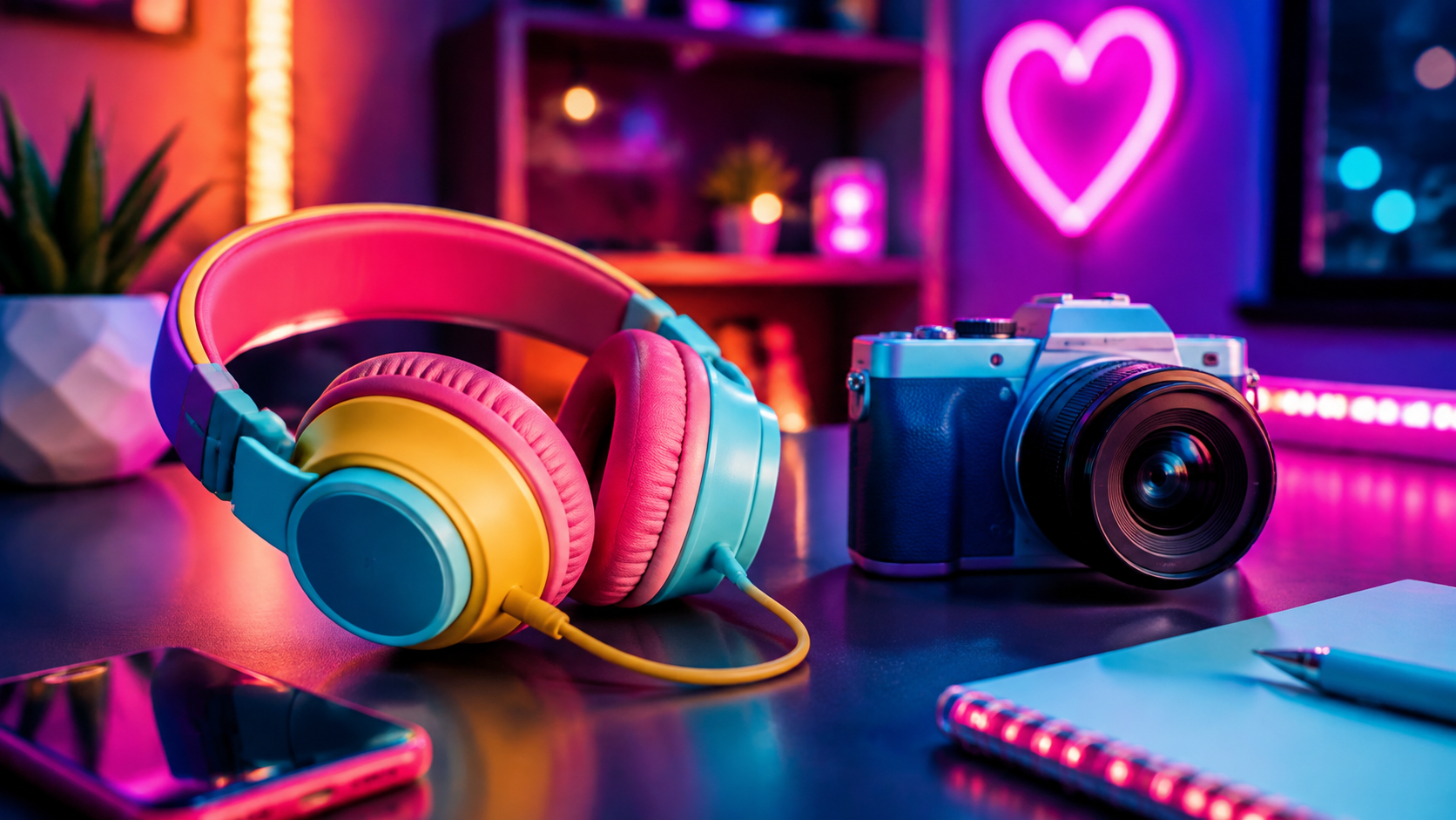Headphones and Camera Glow