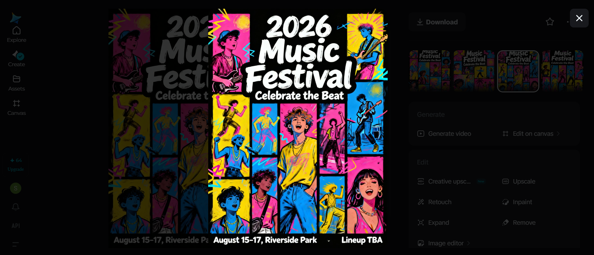 Design del poster del festival musicale: tipografia vibrante ed espressiva