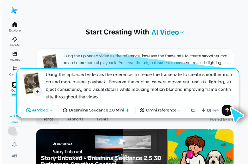 Upload your video and describe the enhancement