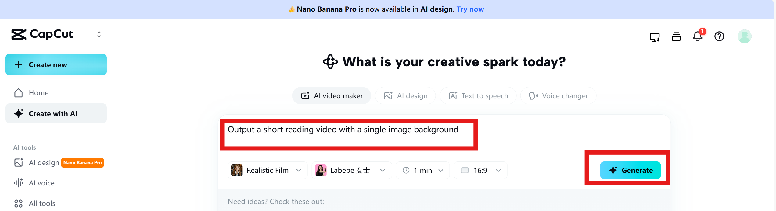 Videonuzu CapCut oluşturun