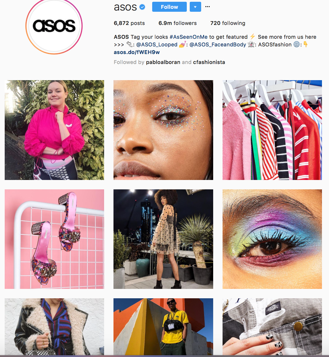 Campagna pubblicitaria immagine ASOS