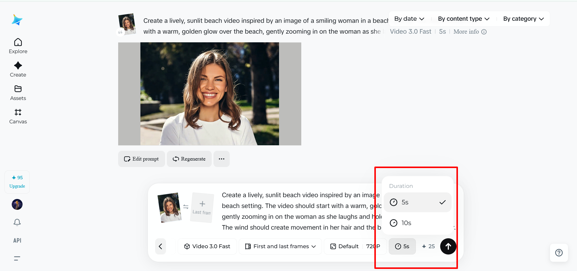 Extend the video after you create a video from photos