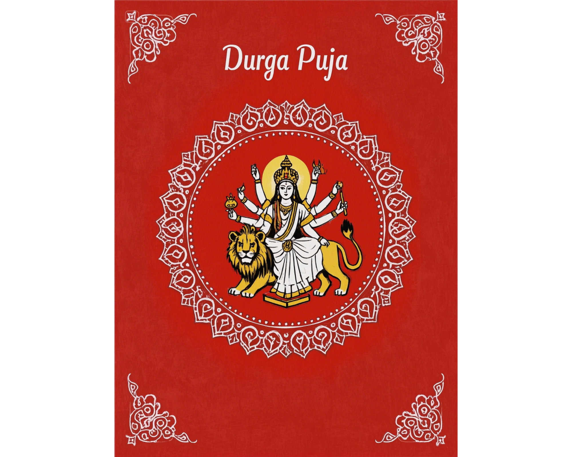 Design del biglietto d'invito Durga puja