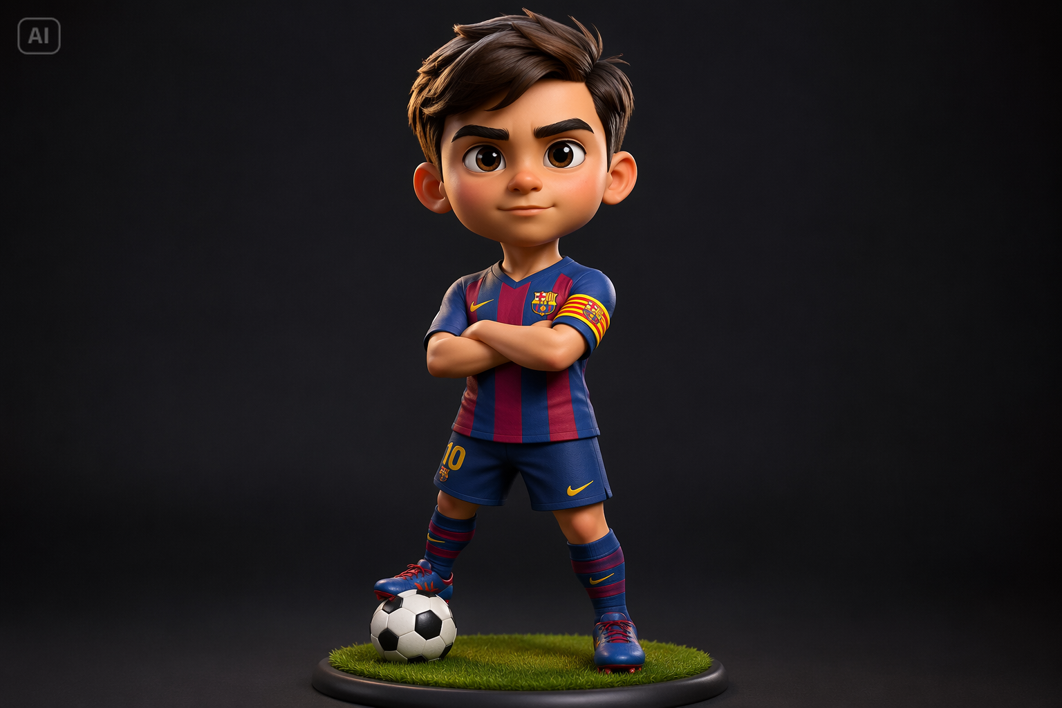 AI voetbal avatar generator van foto prompt