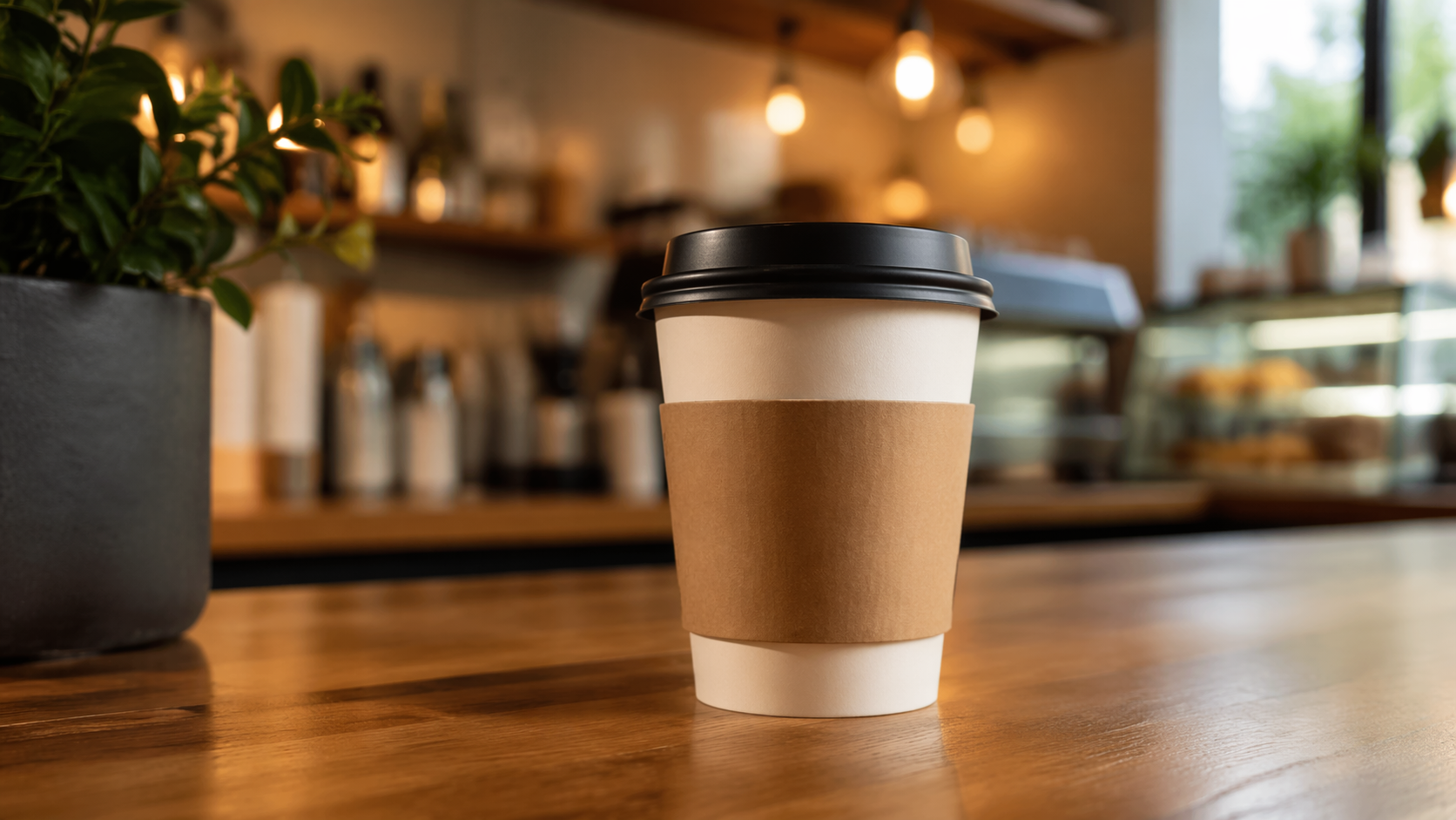 Dreamina coffee mockup prompt example 1: Paper Coffee Cup Mockup