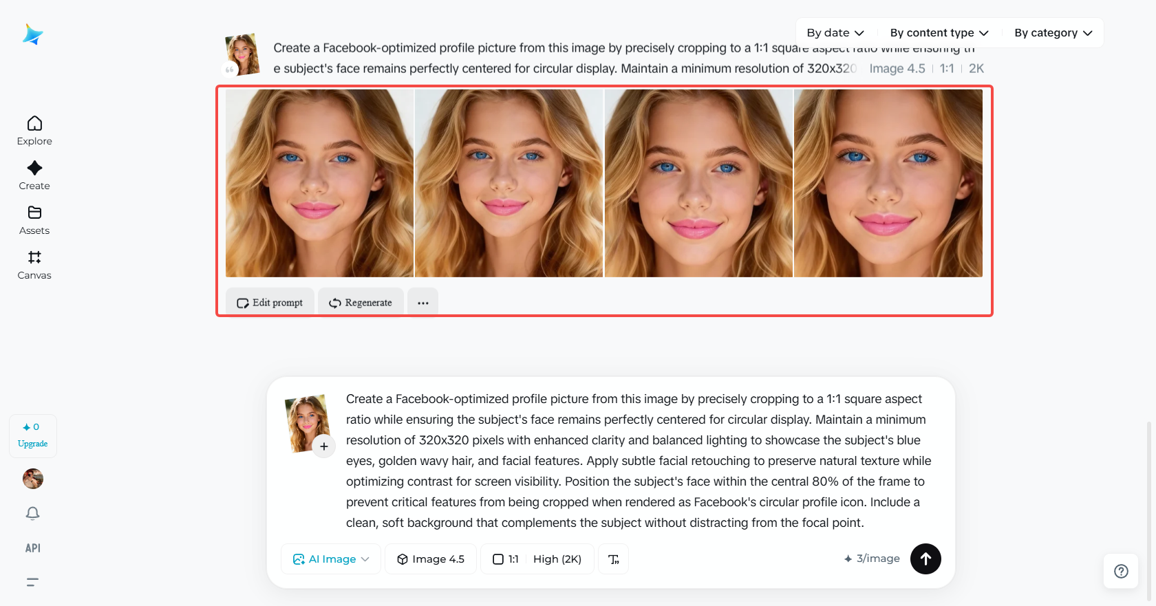 Editing and enhancing the photo in Dreamina