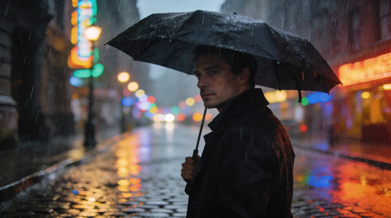 Rainy street bokeh pictures image