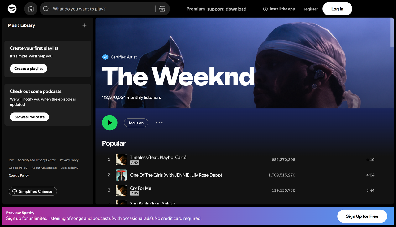 The Weeknd : 100 millions d'abonnés