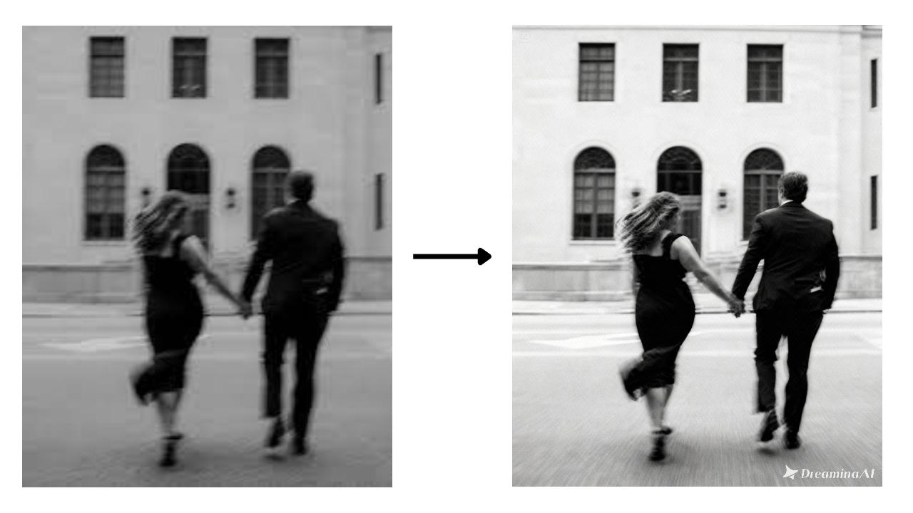 Verwendung von AI Upscaler zum Schärfen von Fotos niedriger Qualität in Dreamina
