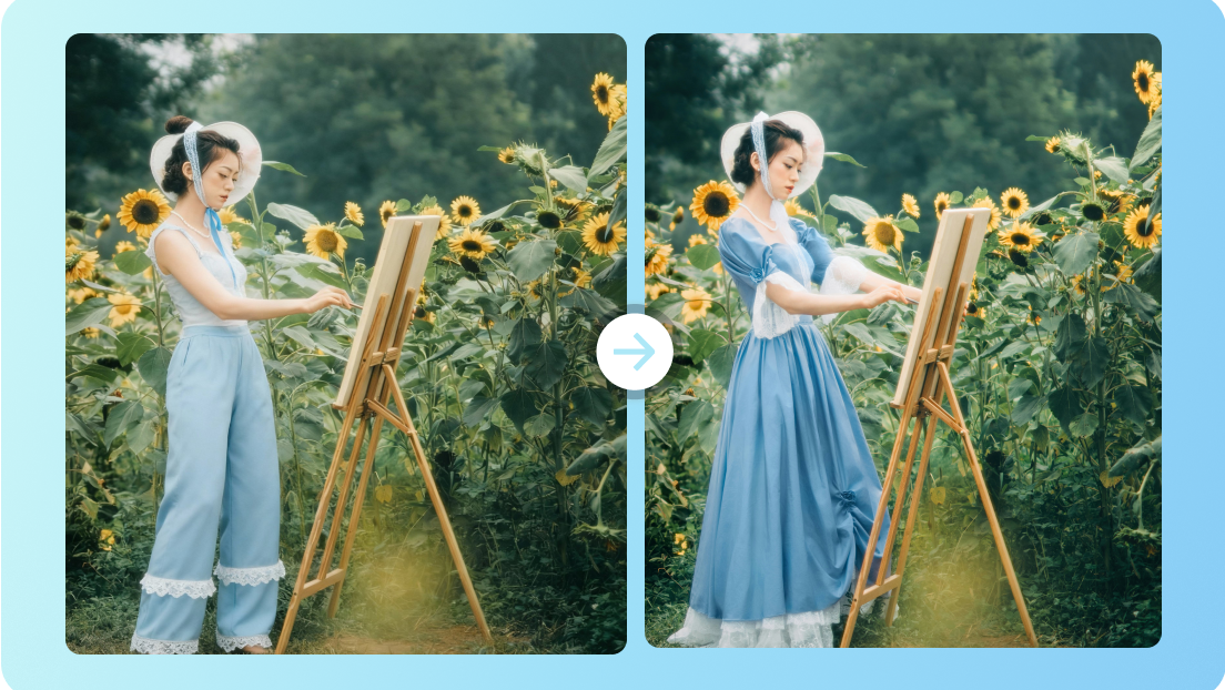 Remplacement d'image par IA avec une image
