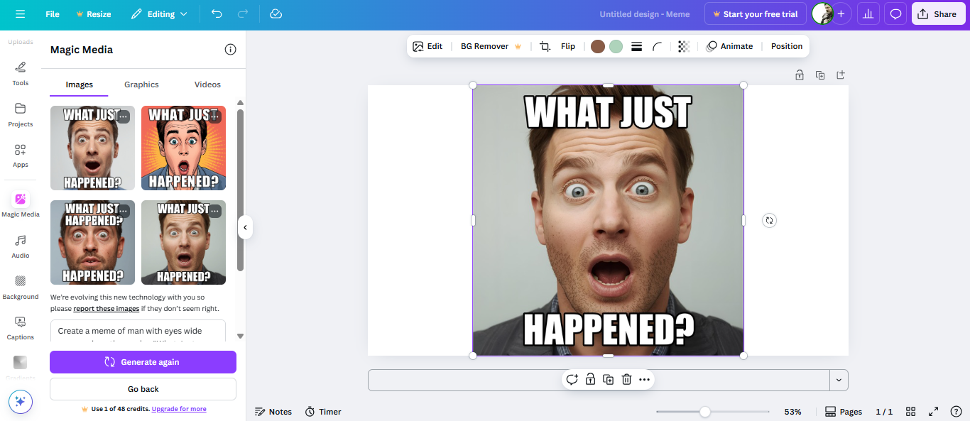 Canva Генератор мемів