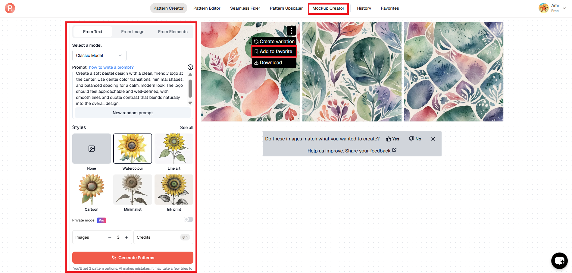 Enter your design prompt and generate patterns