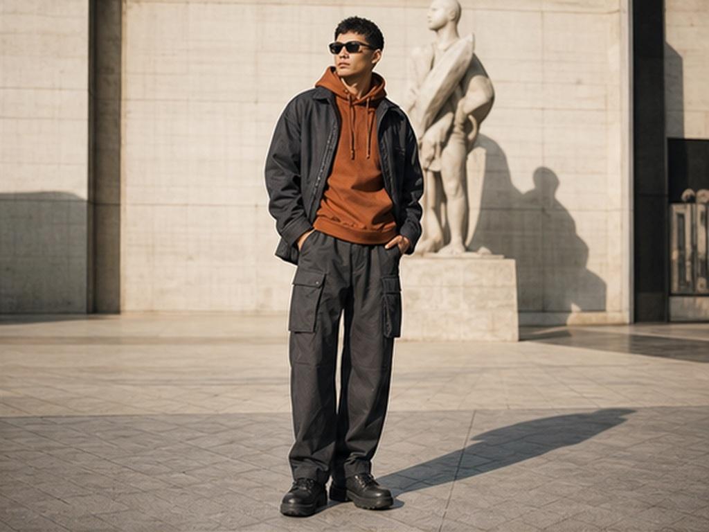 Aggiungi vestiti al video Esempio di prompt AI 3 - Cambiamento dello streetwear a strati