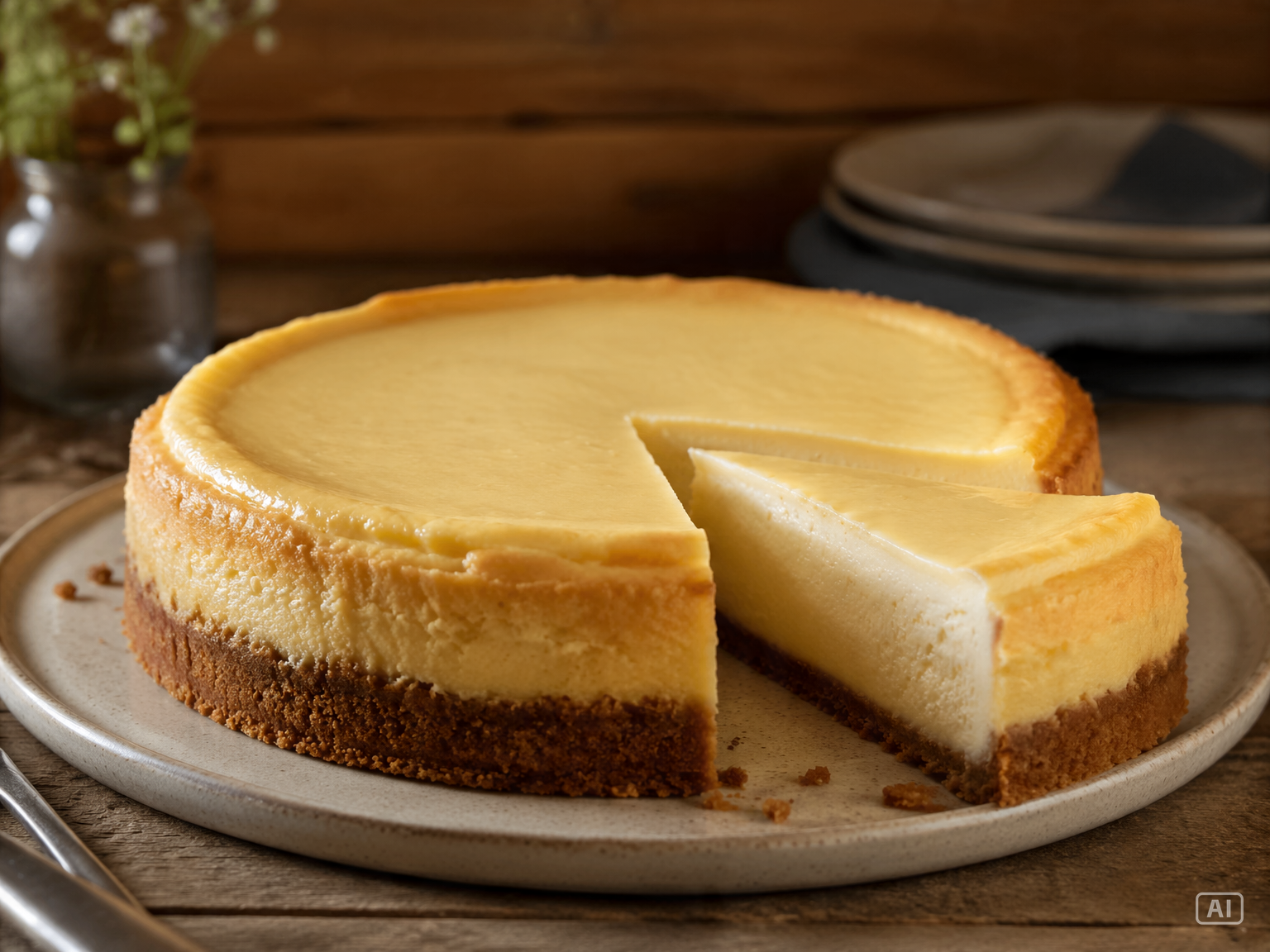 Cheesecake slice image generated by Pippit